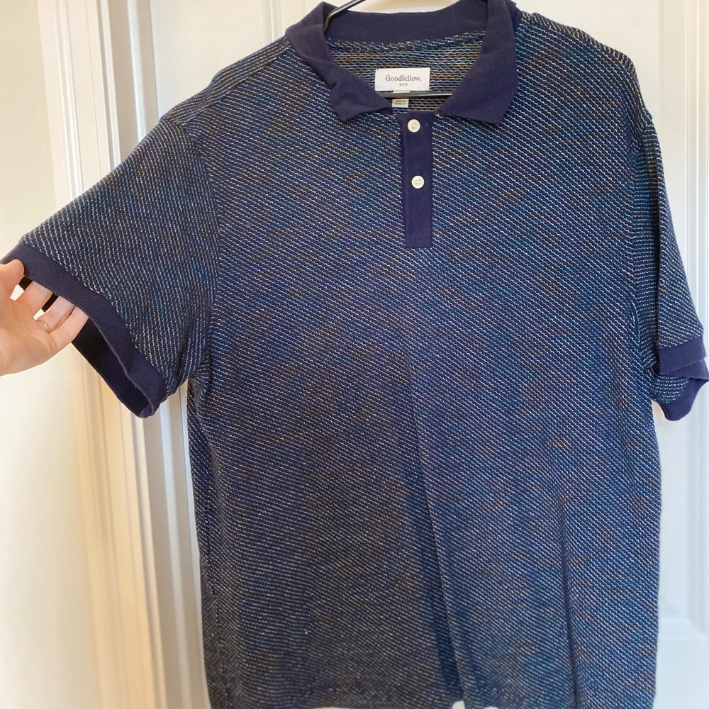 Goodfellow & Co Blue Polo Shirt Classic Knit Design